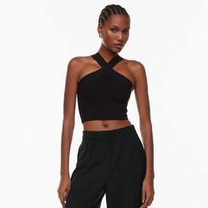 Babaton Sculpt Knit Criss Cross Cropped Tank (Size Small)